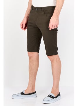DeFacto Men Solid Chino Short, Dark Khaki  - Image 4
