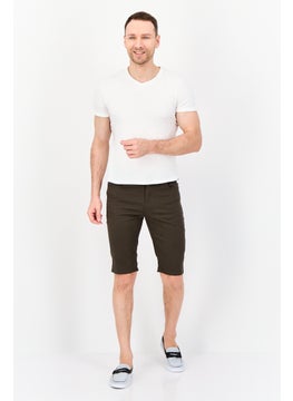 DeFacto Men Solid Chino Short, Dark Khaki  - Image 2