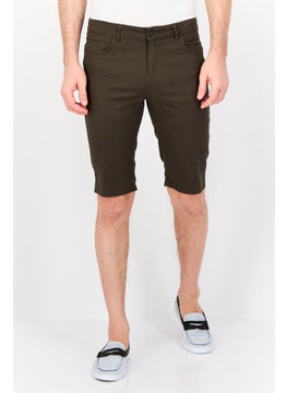 DeFacto Men Solid Chino Short, Dark Khaki  - Image 1