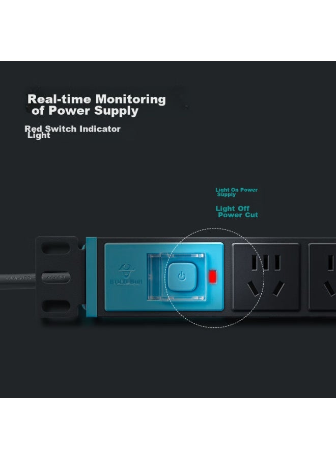 Bull Pdu Desktop Gaming Cabinet Power Strip/extension Cord/power Bar/power Strip/power Board/extension Board, 12 Outlets With Master Switch, 3 Meters Long, Gne-10c0 - Image 3