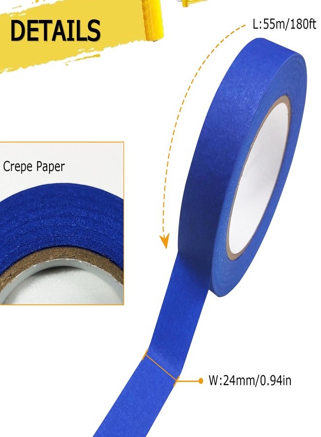 SmaringRobot 3Rolls Painters Tape, 0.94in x 60.1yd Blue Tape for Multi-Purpose Masking - Image 2