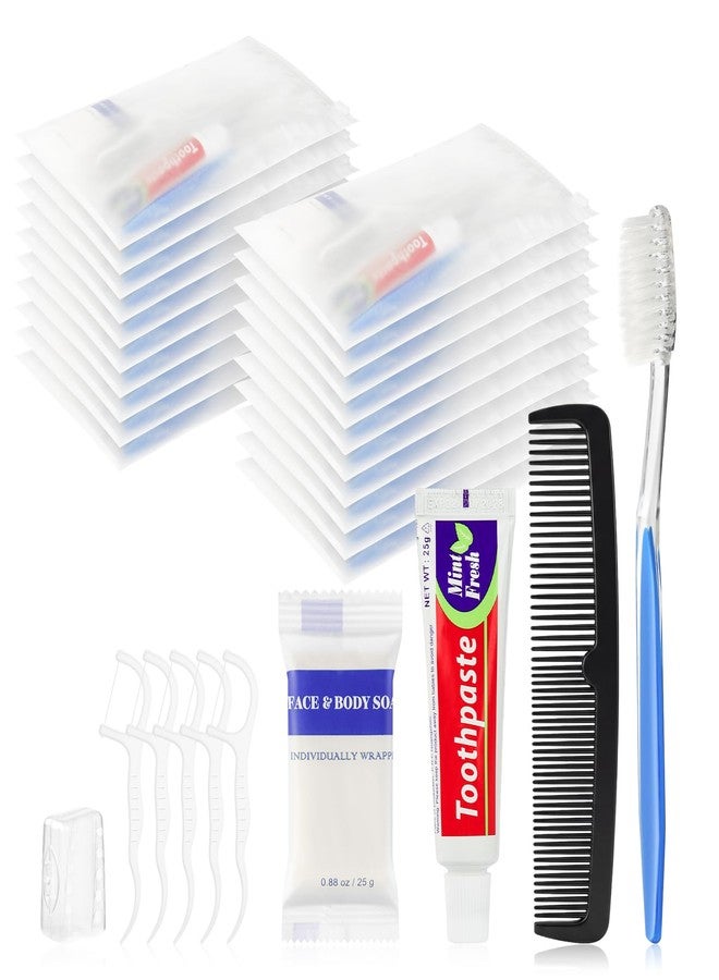 Zhjianup Disposable Toiletry Amenities, Travel Size Toiletries Kits, Personal Hygiene Supplies for Homeless, Individually Wrapped Care Essentials (5 in 1, 40 Packs) - Image 1