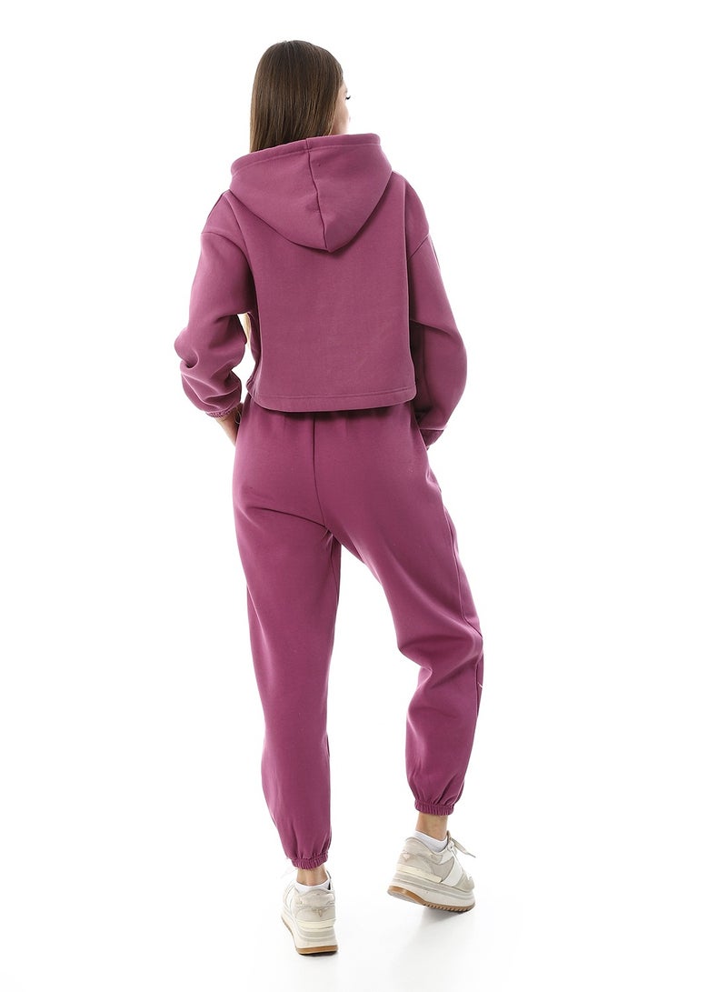 Andora Comfy Plain Zipped Tracksuit Set_Pastel Pink - Image 4