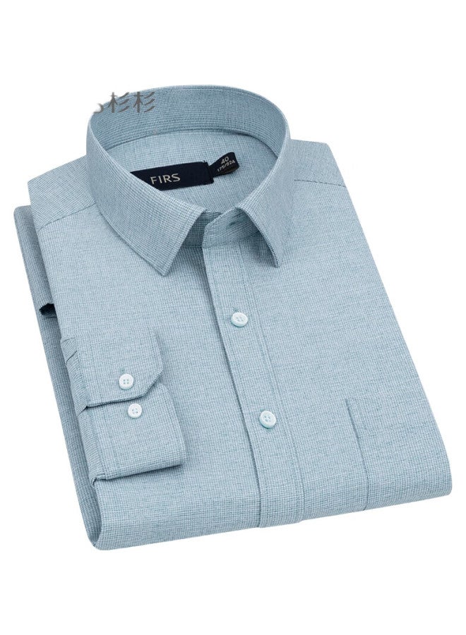 FIRS Men'S Long Sleeve Plaid Casual Shirt, Middle-Aged Business Formal Wear, Wrinkle-Free Tct4299 (Long Sleeve Style) 41 - Image 3