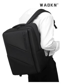 WAOKN Travel Laptop Backpack, Durable Business Backpack with USB Charging Port and Headphone Interface, Water Resistant College School Computer Bag Gifts for Men Women, Fits 17 Inch Notebook  - Image 2