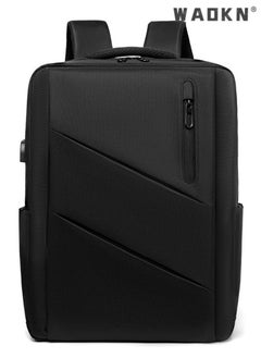 WAOKN Travel Laptop Backpack, Durable Business Backpack with USB Charging Port and Headphone Interface, Water Resistant College School Computer Bag Gifts for Men Women, Fits 17 Inch Notebook  - Image 4