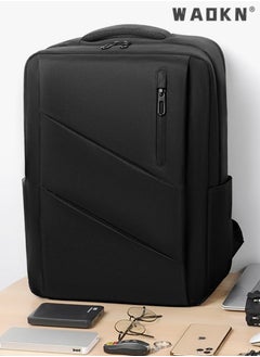 WAOKN Travel Laptop Backpack, Durable Business Backpack with USB Charging Port and Headphone Interface, Water Resistant College School Computer Bag Gifts for Men Women, Fits 17 Inch Notebook  - Image 5