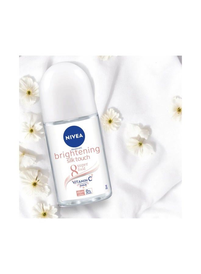 Nivea مزيل العرق رول أون نيفيا الإضافي لتفتيح البشرة 8 سوبر فود فيتامين سي معزز الكولاجين، لمسة حريرية، خالي من الكحول، حماية من الروائح لمدة 48 ساعة، بشرة ناعمة ومشرقة، 50 مل، 1.69 أونصة، عبوة من 3 - Image 4