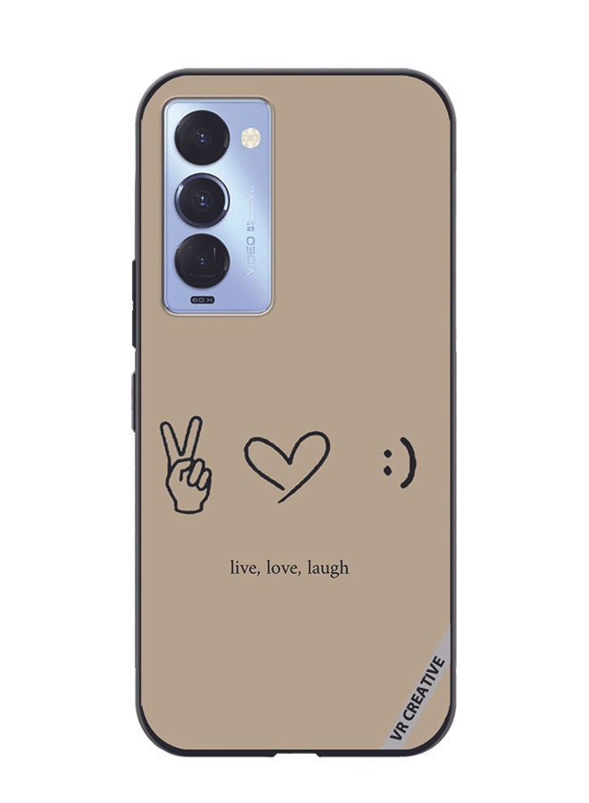 VR CREATIVE Protective Case Cover For Tecno Camon 18/18 P Live Love Laugh Design Multicolour - Image 1