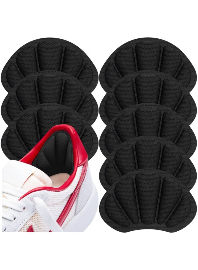 LEBOCADO 8Pcs Mesh Heel Grips Liner Cushions, Self-Adhesive Shoe Insert Pads for Too Big Loose Shoes, Prevent Rubbing Blisters Slip Filler, Soft Breathable Foot Care Protectors for Men Women, Black - Image 1