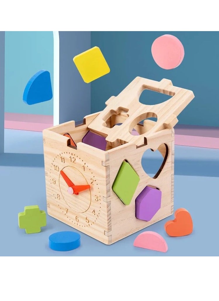 Carol For Toys - Montessori Educational Toy – 1 to 2 Players – Ages 3+ – Intelligence Box – Shape Sorting & Time Learning Toy - Image 1