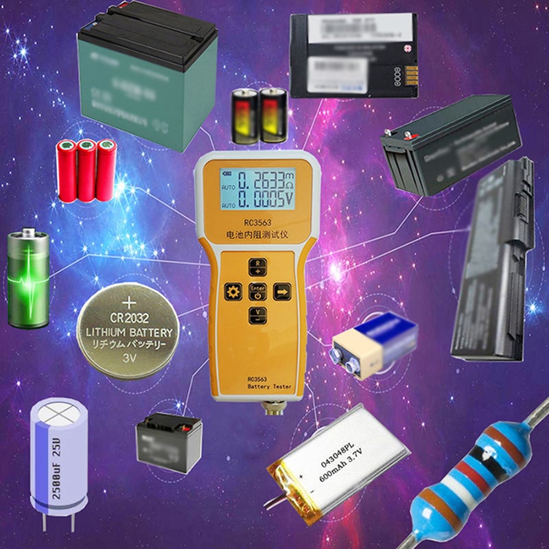 RC3563 200Ω 100V Handheld Portable Battery Internal Resistance Voltage Tester 3-digit Display Battery Tester High-precision True Four-wire AC Lithium Lead-acid Lithium Battery Detector - Image 3