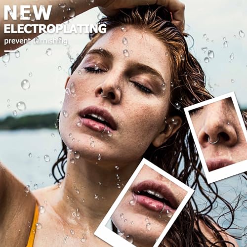 LOYALLOOK 18Pcs Nose Rings Studs 316L Surgical Steel Silver Nose Studs Double Hoop Nose Ring for Women Men 18G Silver Nose Rings Stud Hypoallergenic Nose/Body Piercing Jewelry 1.5mm 2mm 2.5mm 3mm CZ - Image 2