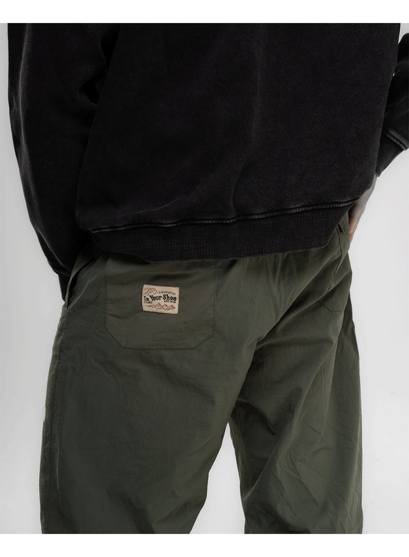 In Your Shoe Male Olive Loose Parachute Pants - Image 2
