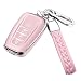 Autophone Compatible With Toyota Key Fob Cover with Keychain Soft TPU Key Shell CaseFor 20192025 Rav4 20192024 Camry 4 Runner 20202022 Highlander Corolla Prius CHR Avalon GT86Chalk Pink - Image 2