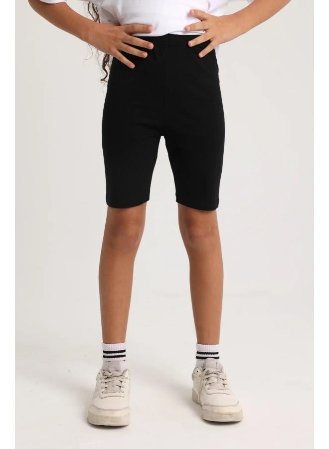 Ourkids Girls Black Cotton Leggings – Pantcourt Style - Image 1