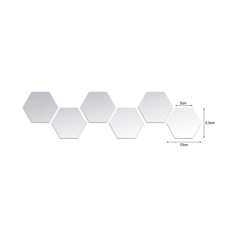 24PCS Hexagon Mirror Wall Stickers Removable Wall Decals Acrylic Decorative Mirror DIY Home Decorations for Bedroom Bathroom Living Room - Image 2