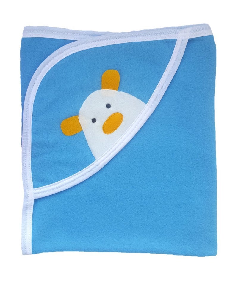 BRANDONN Newborn Biggest Size 36 INCH X 27 INCH with Fancy Boon Border Baby Blanket for Babies Pack of 2Blue Purple - Image 3