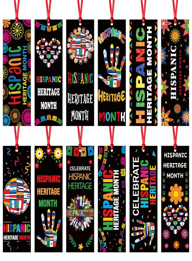 Haooryx Hispanic Heritage Bookmarks - 120Pcs Latin American Countries Flags Bookmarks Celebrate National Hispanic Heritage Month Book Marks for Student Rewards Classroom Stationery Handout Supplies - Image 1