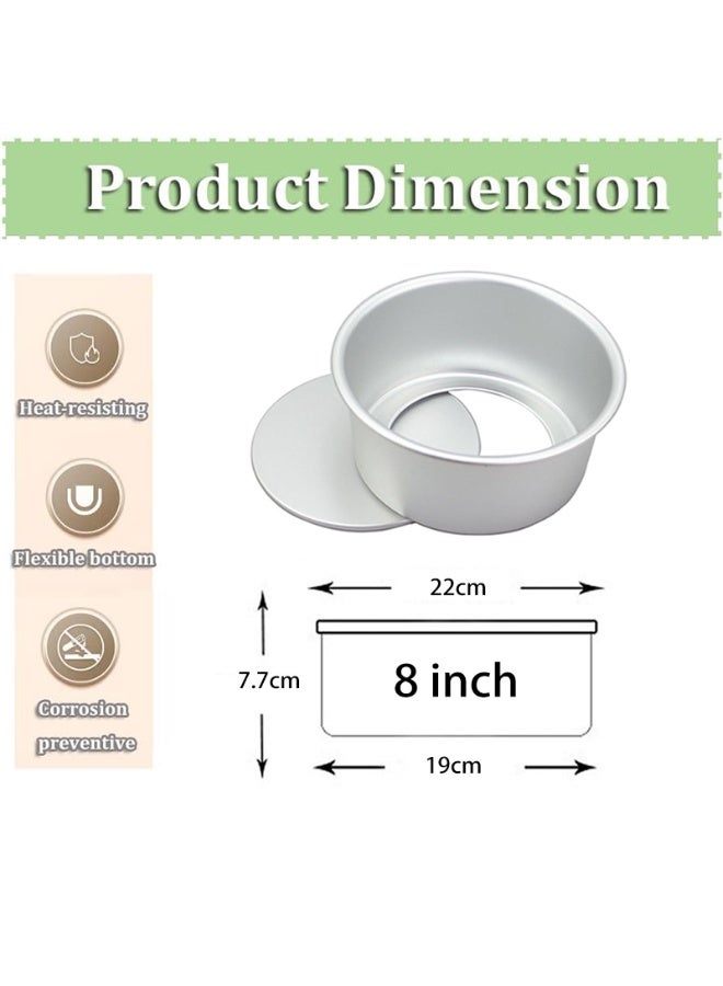 Round Cake Pans,Deep Cake Baking Pan Removable Bottom,For Layer Cake Chiffon Cheesecake,Healthy Metal Cake Tin For Birthday Wedding Party（8inch） - Image 2