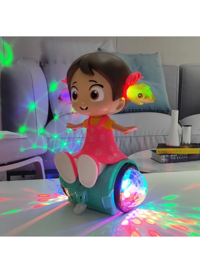 360 Degree Rotating Musical Dancing Girl Doll Activity Play Center Toy with Flashing Lights and Bump - Image 3