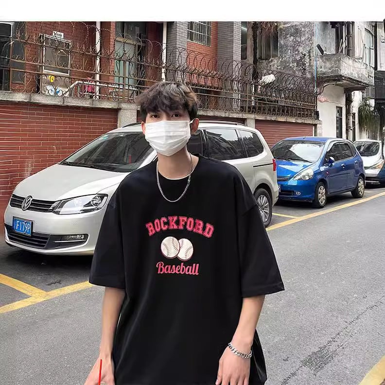 Men'S Cotton Short-Sleeved T-Shirt New Fashionable Niche Ins Hong Kong-Style Loose All-Match Korean Style Half-Sleeved T-Shirt 2024 Summer - Image 5