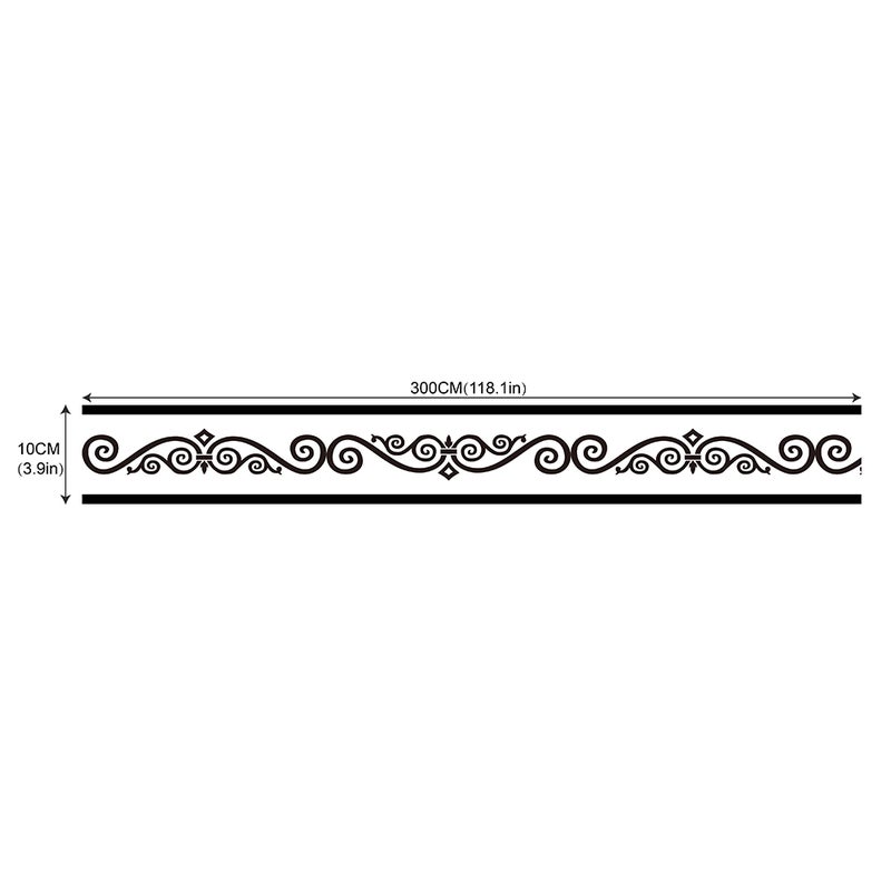 1PC Vintage Wallpaper Border Sticker Wall Simulation Tiles Waistline Border Decal Self-Adhesive Wall Sticker for Bathroom Kitchen - Image 2