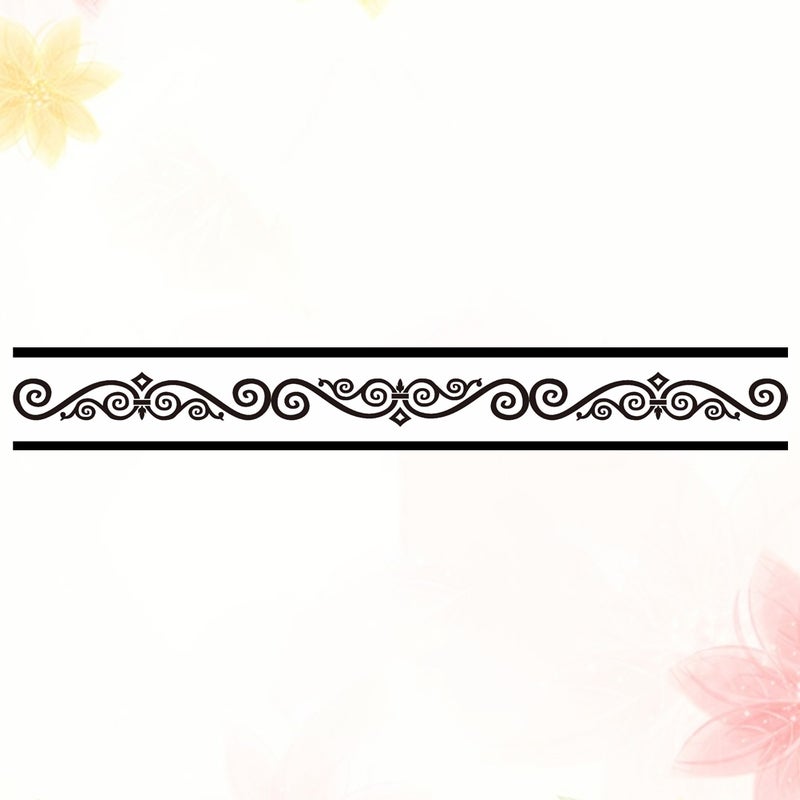 1PC Vintage Wallpaper Border Sticker Wall Simulation Tiles Waistline Border Decal Self-Adhesive Wall Sticker for Bathroom Kitchen - Image 1