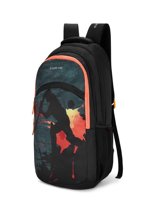 Nasher Miles Cricket Backpack for Men & Women | 3 Compartment/Casual/College Bag | Black, 45L - Image 1