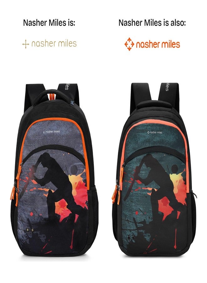 Nasher Miles Cricket Backpack for Men & Women | 3 Compartment/Casual/College Bag | Black, 45L - Image 2