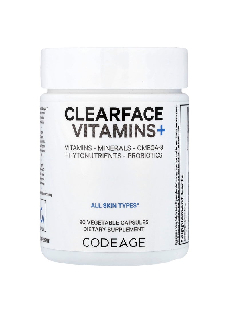 Codeage Clearface Vitamins+, 90 Vegetable Capsules