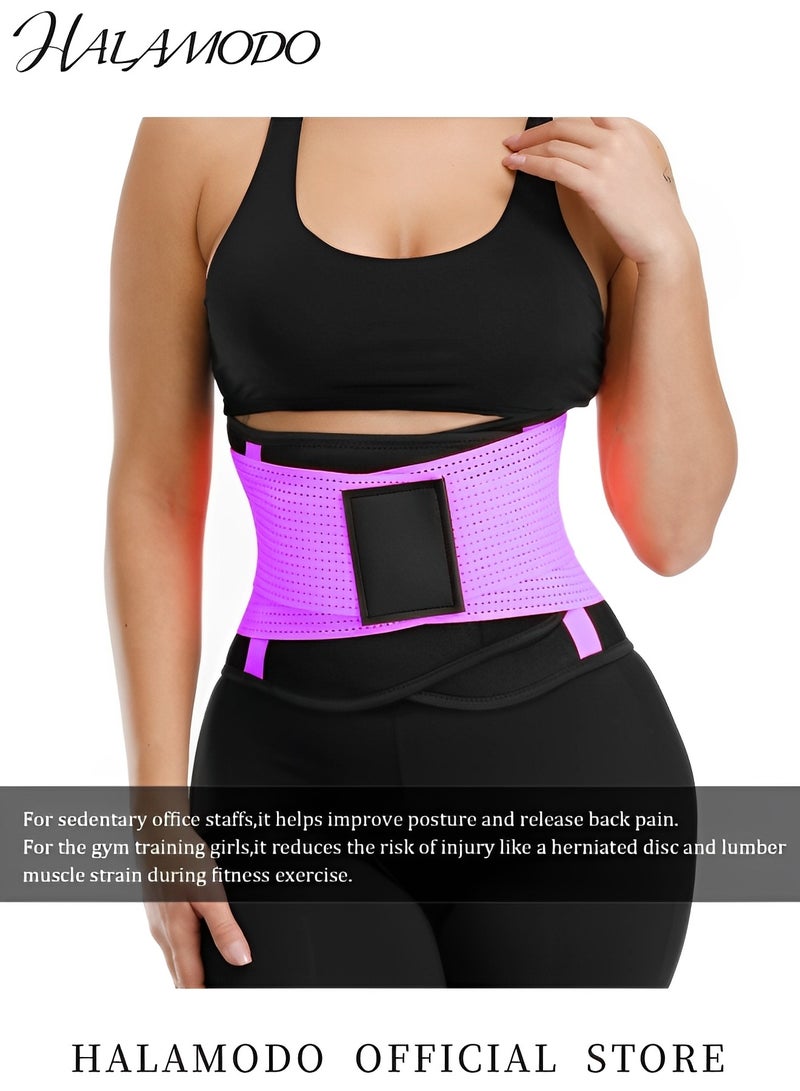 HALAMODO Women's Waist Trainer Waist Trimmer Back Support Belt Waist Cincher Workout Body Shaper Belts Sports Waist Belt Postpartum Abdominal Belt Belly Fat Tummy Control Shapewear - Image 4