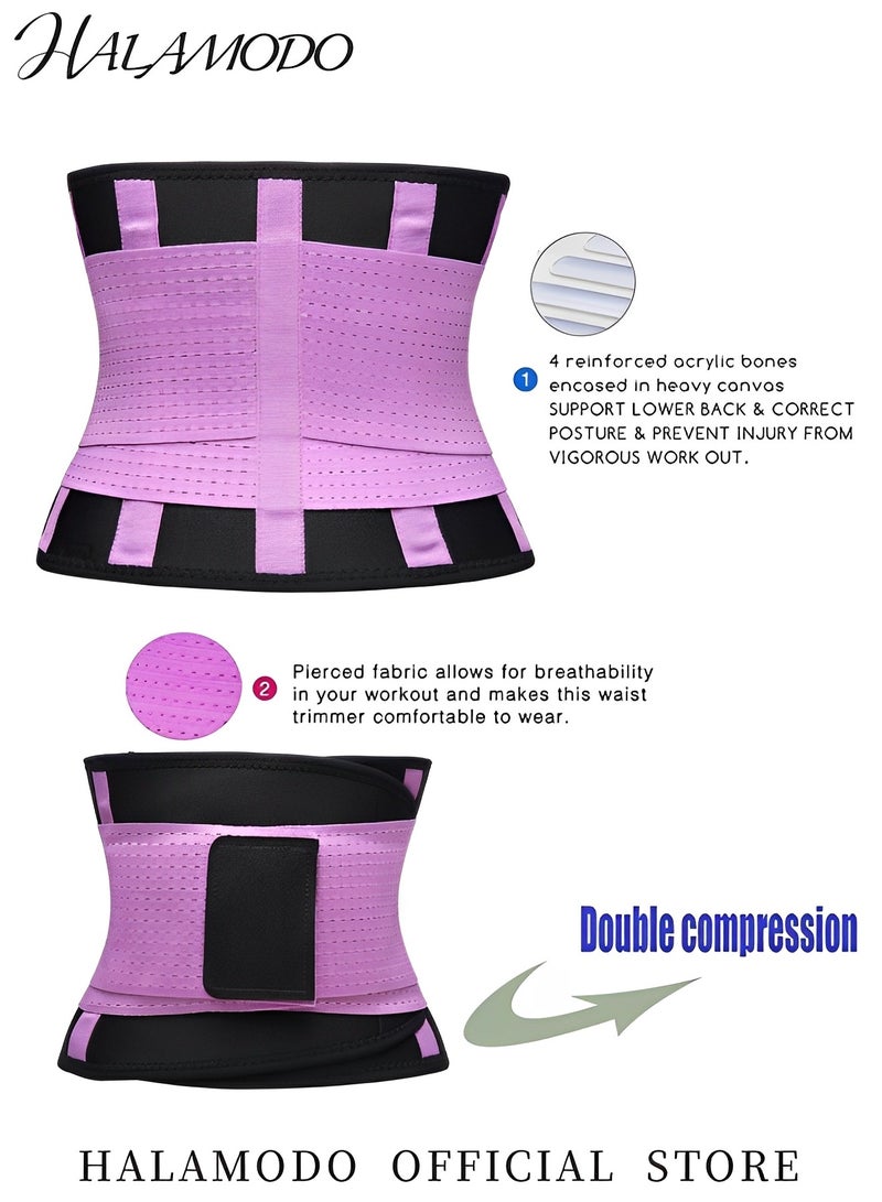 HALAMODO Women's Waist Trainer Waist Trimmer Back Support Belt Waist Cincher Workout Body Shaper Belts Sports Waist Belt Postpartum Abdominal Belt Belly Fat Tummy Control Shapewear - Image 3