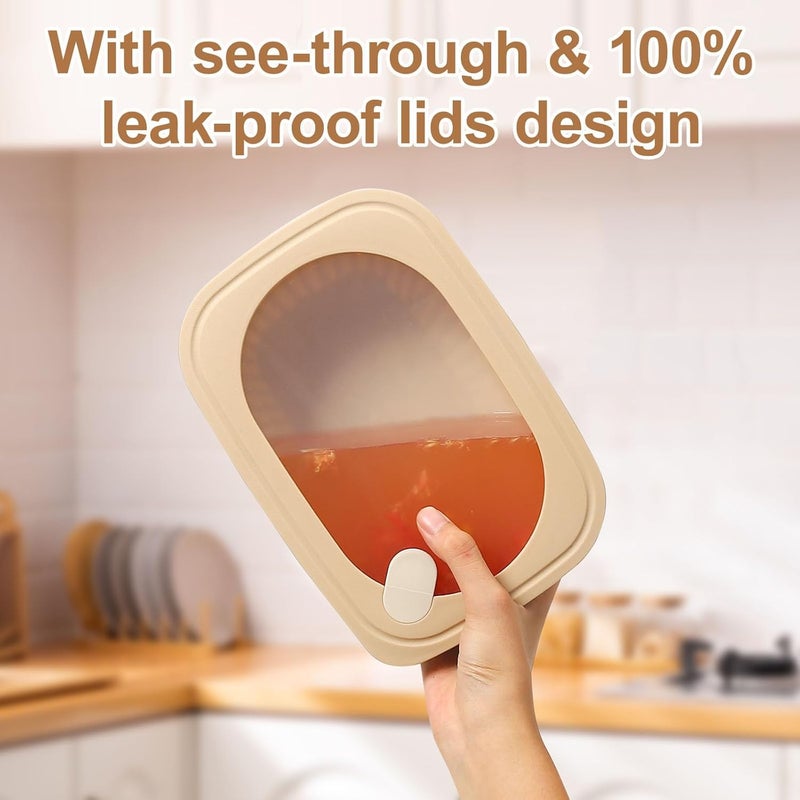 LOOKMINT 4 Pieces Food Storage Containers with Lids Plastic BPA-free Mixing Bowl with Lids Prep & Serve Bowl Set Nesting Storage Food Container Dishwasher Freezer Microwave Safe - Image 2