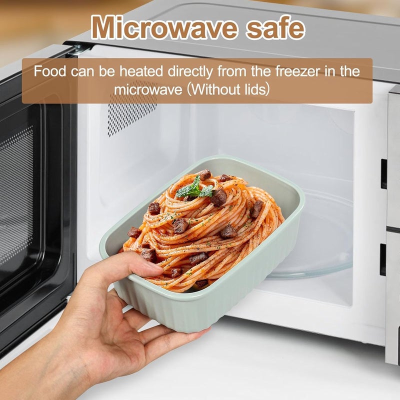 LOOKMINT 4 Pieces Food Storage Containers with Lids Plastic BPA-free Mixing Bowl with Lids Prep & Serve Bowl Set Nesting Storage Food Container Dishwasher Freezer Microwave Safe - Image 3