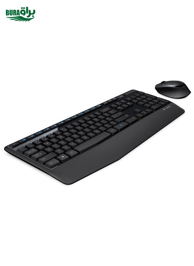 BURAQ Logitech MK345 Wireless Full-size Keyboard + 2.4GHz 1000DPI Wireless Optical Mouse Set with Nano Receiver(Black)  - Image 2