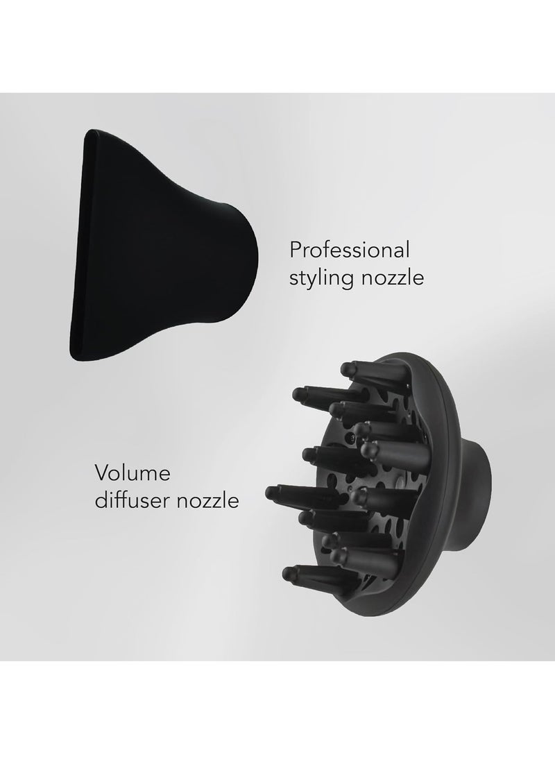 CARRERA AC Hair Dryer No 539-2200W Boost Power, Ionic Function, Ceramic-Coated Grille, Professional Styling Nozzle