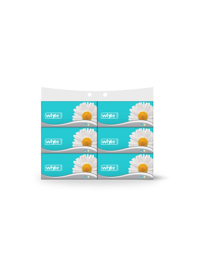 White Facial Tissues Flexi 500 Tissue Pack of 6 