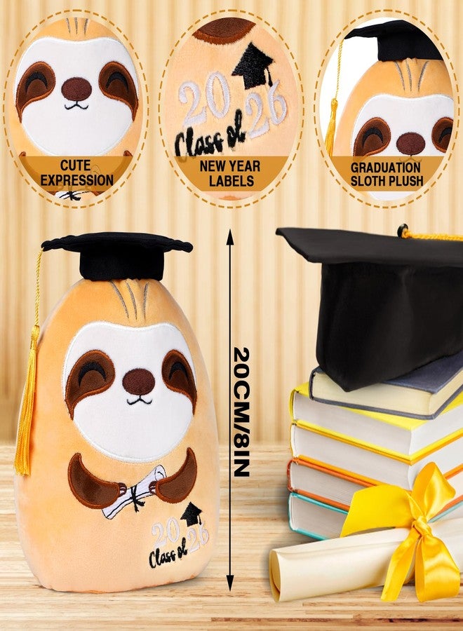 refavor Graduation Stuffed Animal 2026-8 Inch Class of 2026 Graduation Sloth Stuffed Animal Gifts, Graduation Sloth Plush Pillow with Black Cap Congrats Grad Party Plush Favors - Image 2