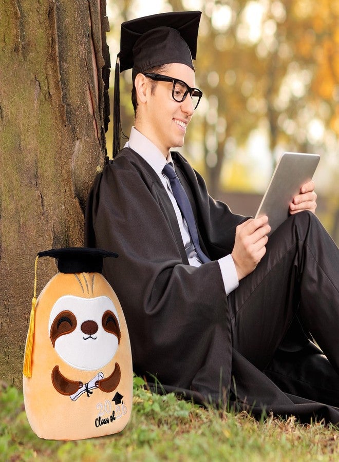 refavor Graduation Stuffed Animal 2026-8 Inch Class of 2026 Graduation Sloth Stuffed Animal Gifts, Graduation Sloth Plush Pillow with Black Cap Congrats Grad Party Plush Favors - Image 3