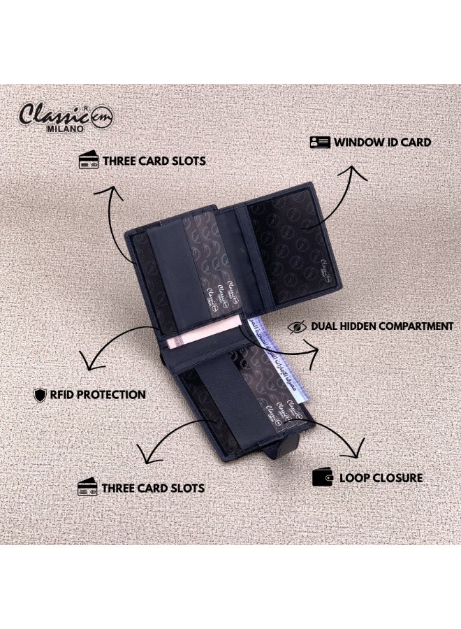 Classic Milano Genuine Leather Wallet for Men – Slim Bifold Men’s Wallet with RFID Blocking, Multiple Card Slots – Stylish Mens Purse Wallets Gift for Husband, Father - Image 3