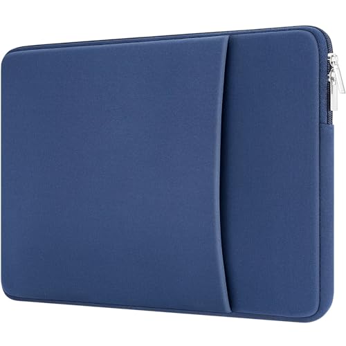 MicaYoung 14 Inch Laptop Sleeve Shockproof Padded Carrying Case Computer Protective Cover Bag with Pocket Compatible with 14 Inch Acer ASUS HP Dell Chromebook Thinkpad Notebook, Navy Blue - Image 1
