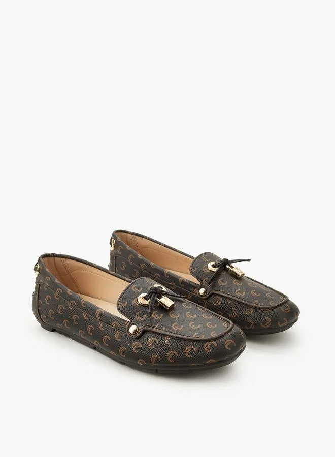 Le Confort Women Monogram Print Slip-On Loafers