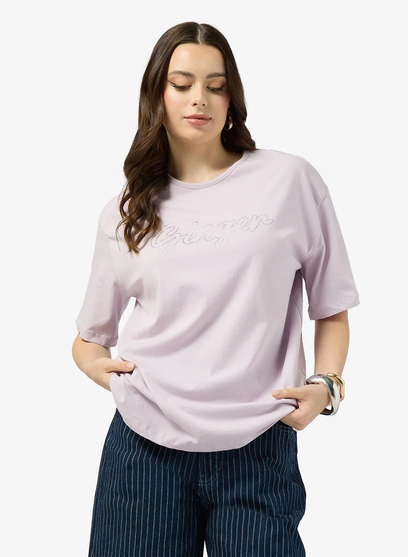 Ginger Crew Neck Logo T-Shirt