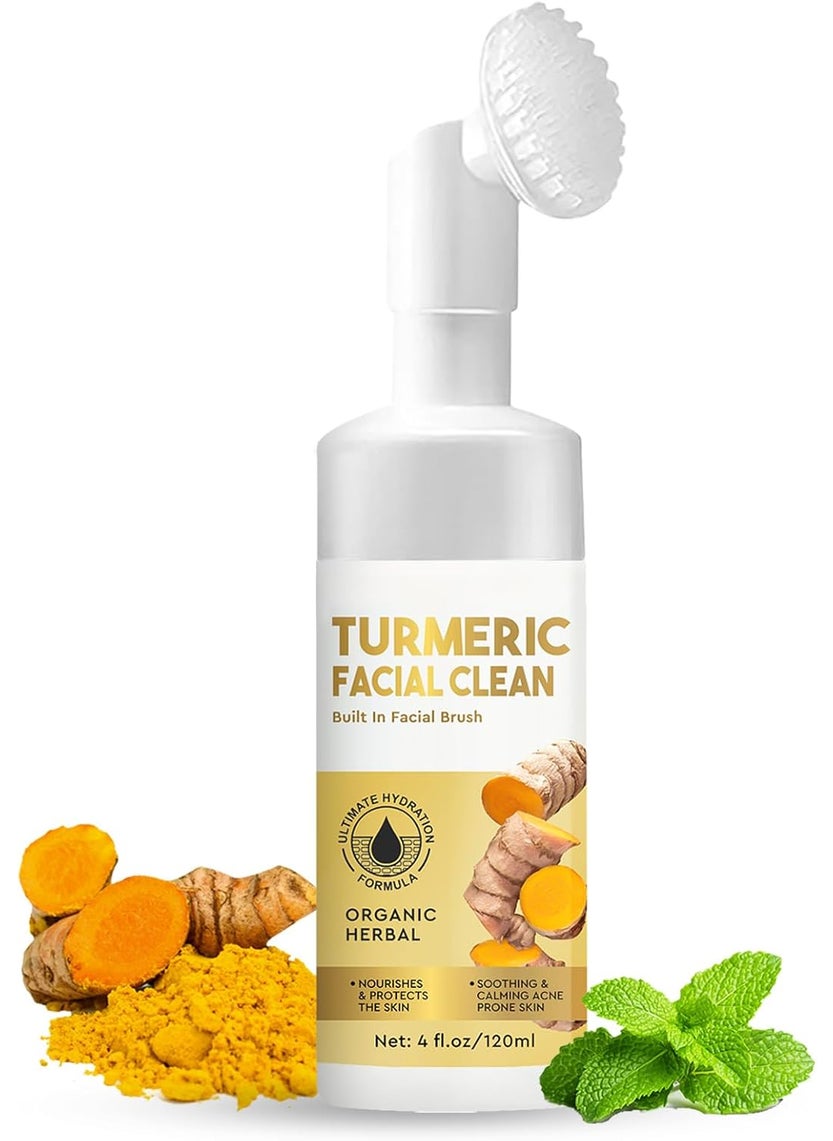 HANASCAR - Turmeric Facial Cleanser Turmeric Face Wash Turmeric Foaming Cleanser for All Skin Deep Cleaning - Image 1