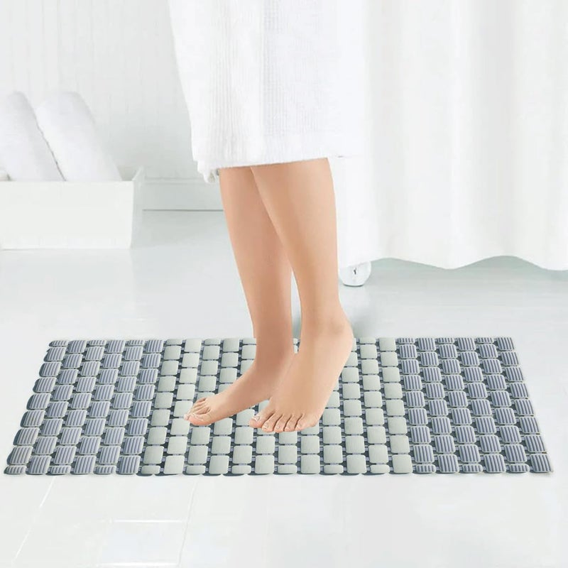 Home-Cloud Shower Mat |Elevate Your Bathing Experience TPE Anti-Slip Spa Shower Mat with Suction Cups for Unrivaled Safety and Comfort | L70xW40cm (L.Blue_Shade) - Image 1