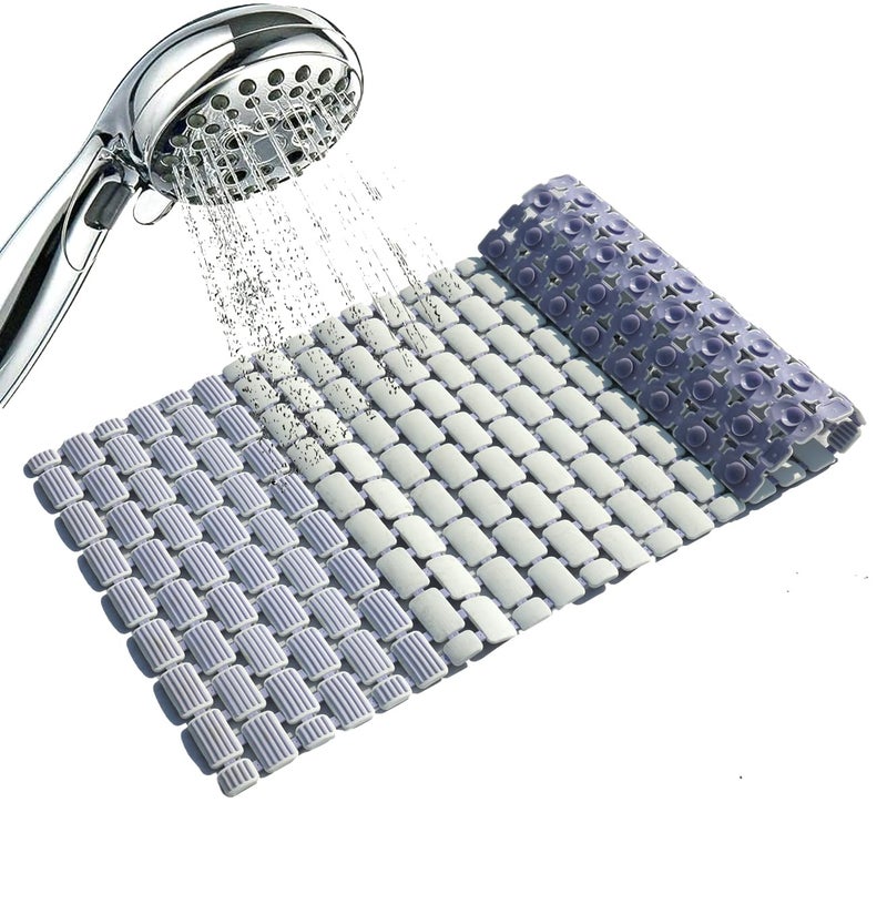 Home-Cloud Shower Mat |Elevate Your Bathing Experience TPE Anti-Slip Spa Shower Mat with Suction Cups for Unrivaled Safety and Comfort | L70xW40cm (L.Blue_Shade) - Image 2