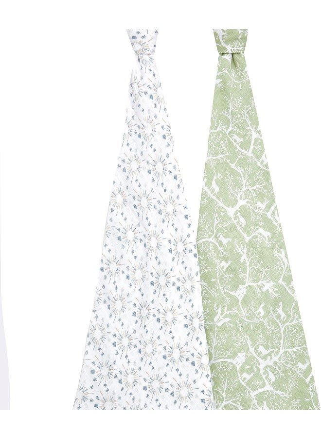 aden + anais Essentials Swaddle Blanket, Muslin Blankets for Girls & Boys, Baby Receiving Swaddles, Newborn Gifts, Infant Shower Items, 2 Pack, Harmony - Image 2