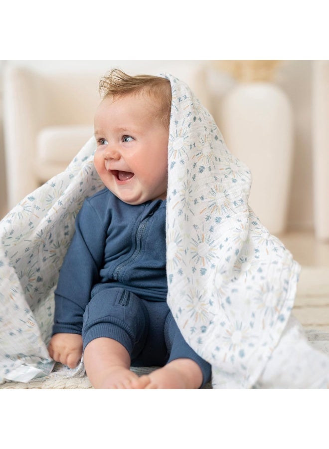 aden + anais Essentials Swaddle Blanket, Muslin Blankets for Girls & Boys, Baby Receiving Swaddles, Newborn Gifts, Infant Shower Items, 2 Pack, Harmony - Image 4