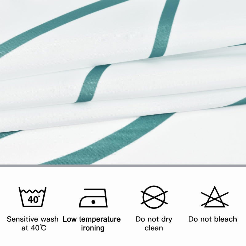 Punkray Seaweed Green Striped Fabric Shower Curtain for Bathroom with 12 Hooks  Shower Curtains for Bathroom  Waterproof Bath Accessories Hotel Style - Machine Washable 72 X 72 - Image 5